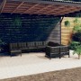 Muebles de jardín 10 pzas con cojines negro madera de pino de vidaXL, Conjuntos de jardín - Ref: Foro24-3097035, Precio: 988,...