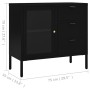 Stahlschrank und gehärtetes schwarzes Glas 75x35x70 cm von vidaXL, Sideboards - Ref: Foro24-336073, Preis: 165,17 €, Rabatt: %