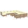 Garden furniture 13 pieces and cushions honey brown pine wood by vidaXL, Garden sets - Ref: Foro24-3097076, Price: 1,00 €, Di...