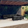 Garden furniture 11 pieces and black pine wood cushions by vidaXL, Garden sets - Ref: Foro24-3097047, Price: 1,00 €, Discount: %