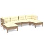 Muebles de jardín 6 pzas y cojines madera de pino marrón miel de vidaXL, Conjuntos de jardín - Ref: Foro24-3097082, Precio: 5...