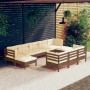 Garden furniture 10 pieces and cushions honey brown pine wood by vidaXL, Garden sets - Ref: Foro24-3097142, Price: 920,54 €, ...