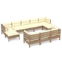 Garden furniture 10 pieces and cushions honey brown pine wood by vidaXL, Garden sets - Ref: Foro24-3097142, Price: 919,99 €, ...