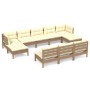 Garden furniture 10 pieces and cushions honey brown pine wood by vidaXL, Garden sets - Ref: Foro24-3097118, Price: 938,22 €, ...