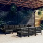 Garden furniture 11 pieces with black pine wood cushions by vidaXL, Garden sets - Ref: Foro24-3097125, Price: 1,00 €, Discoun...