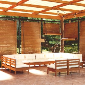 Muebles de jardín 12 pzas y cojines madera de pino marrón miel de vidaXL, Conjuntos de jardín - Ref: Foro24-3097226, Precio: ...