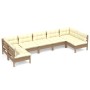 Muebles de jardín 7 pzas y cojines madera de pino marrón miel de vidaXL, Conjuntos de jardín - Ref: Foro24-3097166, Precio: 6...