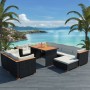 10-piece garden furniture set and black synthetic rattan cushions by vidaXL, Garden sets - Ref: Foro24-42753, Price: 1,00 €, ...