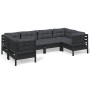 Garden furniture 6 pieces with black pine wood cushions by vidaXL, Garden sets - Ref: Foro24-3097299, Price: 557,64 €, Discou...