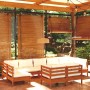 Garden furniture 9 pieces and cushions honey brown pine wood by vidaXL, Garden sets - Ref: Foro24-3097250, Price: 870,84 €, D...