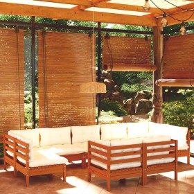 Muebles de jardín 9 pzas y cojines madera de pino marrón miel de vidaXL, Conjuntos de jardín - Ref: Foro24-3097250, Precio: 8...