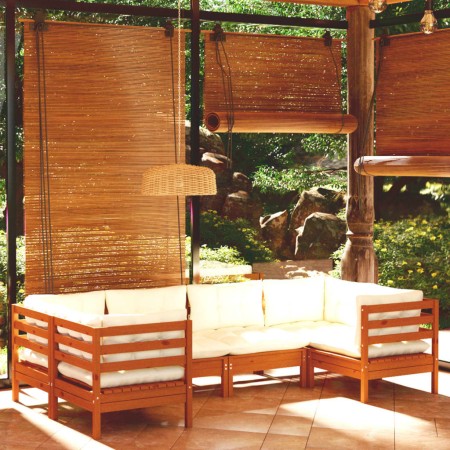 Muebles de jardín 6 pzas y cojines madera de pino marrón miel de vidaXL, Conjuntos de jardín - Ref: Foro24-3097298, Precio: 5...