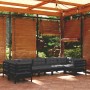 Muebles de jardín 7 pzas con cojines negro madera de pino de vidaXL, Conjuntos de jardín - Ref: Foro24-3097311, Precio: 648,3...