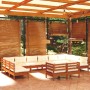 Muebles de jardín 12 pzas y cojines madera de pino marrón miel de vidaXL, Conjuntos de jardín - Ref: Foro24-3097274, Precio: ...