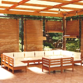 Garden furniture 12 pieces and cushions honey brown pine wood by vidaXL, Garden sets - Ref: Foro24-3097274, Price: 1,00 €, Di...