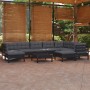 Garden furniture 10 pieces with black cushions solid pine wood by vidaXL, Garden sets - Ref: Foro24-3096717, Price: 990,59 €,...