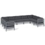 9-piece garden furniture set and gray pine wood cushions by vidaXL, Garden sets - Ref: Foro24-3097321, Price: 841,23 €, Disco...