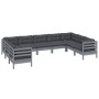 9-piece garden furniture set and gray pine wood cushions by vidaXL, Garden sets - Ref: Foro24-3097321, Price: 841,23 €, Disco...