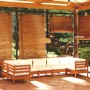 Muebles de jardín 7 pzas y cojines madera de pino marrón miel de vidaXL, Conjuntos de jardín - Ref: Foro24-3097310, Precio: 6...