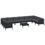 Garden furniture 11 pieces with black pine wood cushions by vidaXL, Garden sets - Ref: Foro24-3097341, Price: 1,00 €, Discoun...