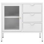 Sideboard aus Stahl und weißem Hartglas, 75 x 35 x 70 cm von vidaXL, Sideboards - Ref: Foro24-336074, Preis: 112,32 €, Rabatt: %