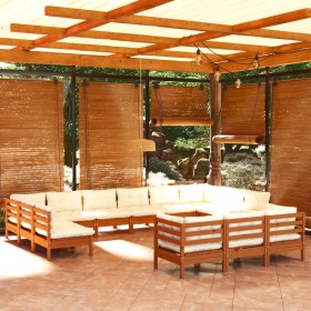 Garden furniture 13 pieces and cushions honey brown pine wood by vidaXL, Garden sets - Ref: Foro24-3097286, Price: 1,00 €, Di...