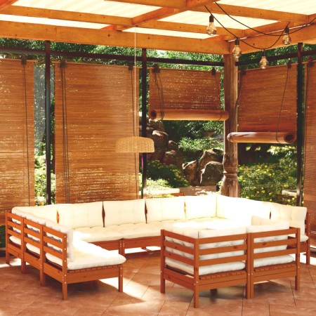 Muebles de jardín 11 pzas y cojines madera de pino marrón miel de vidaXL, Conjuntos de jardín - Ref: Foro24-3097262, Precio: ...