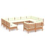 Garden furniture 11 pieces and cushions honey brown pine wood by vidaXL, Garden sets - Ref: Foro24-3097262, Price: 1,00 €, Di...