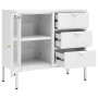 Steel and white tempered glass sideboard 75x35x70 cm by vidaXL, Sideboards - Ref: Foro24-336074, Price: 112,32 €, Discount: %