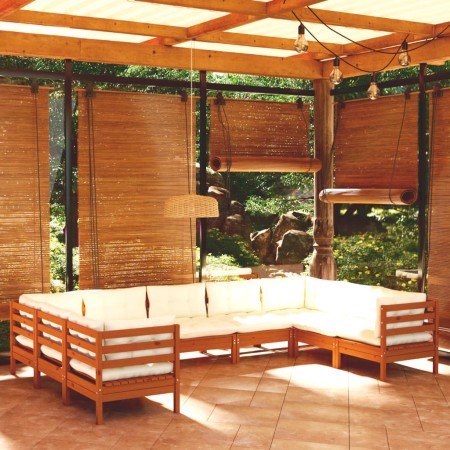 Muebles de jardín 9 pzas y cojines madera de pino marrón miel de vidaXL, Conjuntos de jardín - Ref: Foro24-3097322, Precio: 8...