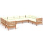 Muebles de jardín 9 pzas y cojines madera de pino marrón miel de vidaXL, Conjuntos de jardín - Ref: Foro24-3097322, Precio: 8...