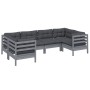 6-piece garden furniture set with gray pine wood cushions by vidaXL, Garden sets - Ref: Foro24-3097297, Price: 527,84 €, Disc...