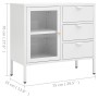 Steel and white tempered glass sideboard 75x35x70 cm by vidaXL, Sideboards - Ref: Foro24-336074, Price: 112,32 €, Discount: %