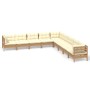 Garden furniture 9 pieces and cushions honey brown pine wood by vidaXL, Garden sets - Ref: Foro24-3096818, Price: 817,55 €, D...