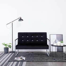 2-seater sofa with chrome armrests and black velvet by vidaXL, Sofas - Ref: Foro24-282163, Price: 167,05 €, Discount: %