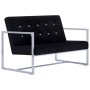 2-seater sofa with chrome armrests and black velvet by vidaXL, Sofas - Ref: Foro24-282163, Price: 167,05 €, Discount: %