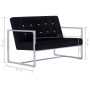 2-Sitzer-Sofa mit verchromten Armlehnen und schwarzem Samt von vidaXL, Sofas - Ref: Foro24-282163, Preis: 167,05 €, Rabatt: %