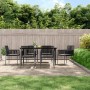 Garden dining set 7 pieces and black synthetic rattan steel cushions by vidaXL, Garden sets - Ref: Foro24-3187070, Price: 462...