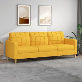 3-seater light yellow fabric sofa 210 cm by vidaXL, Sofas - Ref: Foro24-348634, Price: 279,99 €, Discount: %