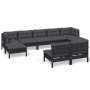 Garden furniture 9 pieces with black pine wood cushions by vidaXL, Garden sets - Ref: Foro24-3097107, Price: 882,25 €, Discou...