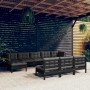 Garden furniture 10 pieces with black pine wood cushions by vidaXL, Garden sets - Ref: Foro24-3097119, Price: 1,00 €, Discoun...