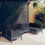 Garden furniture 6 pieces and cushions solid gray pine wood by vidaXL, Garden sets - Ref: Foro24-3097153, Price: 547,83 €, Di...