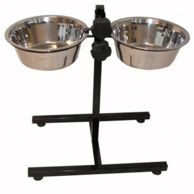 @Pet Double feeder with support for pets black 2x2.8 L 17218 by @Pet, Pet bowls, feeders, and waterers - Ref: Foro24-413729, ...