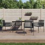 Garden dining set 5 pieces and black synthetic rattan steel cushions by vidaXL, Garden sets - Ref: Foro24-3187067, Price: 338...