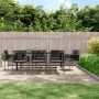 Garden dining set 9 pieces and black synthetic rattan steel cushions by vidaXL, Garden sets - Ref: Foro24-3187072, Price: 626...