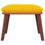 Reposapiés tela y cuero sintético amarillo mostaza 45x29,5x35cm de vidaXL, Otomanas - Ref: Foro24-341486, Precio: 43,72 €, De...