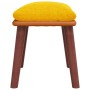 Reposapiés tela y cuero sintético amarillo mostaza 45x29,5x35cm de vidaXL, Otomanas - Ref: Foro24-341486, Precio: 43,72 €, De...