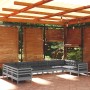 Muebles de jardín 10 pzas y cojines madera de pino gris de vidaXL, Conjuntos de jardín - Ref: Foro24-3097333, Precio: 919,47 ...