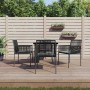 Garten-Essgruppe 5-teilig und Kissen aus schwarzem synthetischem Rattanstahl von vidaXL, Gartensets - Ref: Foro24-3187066, Pr...