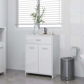 Armario de baño madera contrachapada blanco brillo 60x33x80 cm de vidaXL, Muebles de baño - Ref: Foro24-805030, Precio: 72,07...